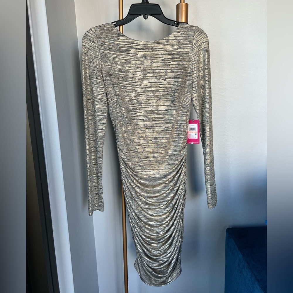 Vince Camilo Gold Long Sleeve Dress